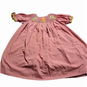 Vintage Style Classic Smocked Red White Plaid Fairy Dress Ruffle Bishop Dress 2T